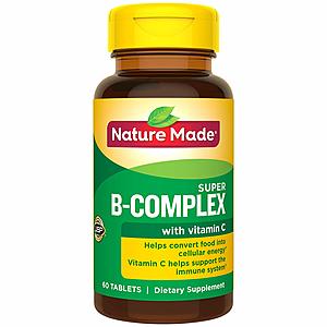 B1G1 Free Select Vitamin/Supplements: 60ct Nature Made Super B-Complex Tablets 2 for $3.70 & More w/ S&S + Free S/H