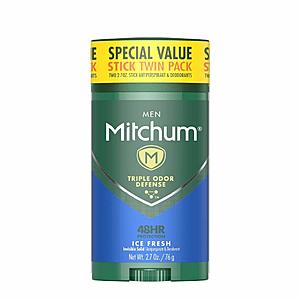 2-Pack 2.7-Oz Mitchum Men's Antiperspirant & Deodorant Stick (Ice Fresh) $3 w/ S&S