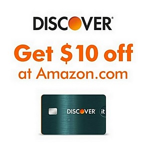 YMMV - Amazon $10 off $50 when paying with Discover Cashback Bonus