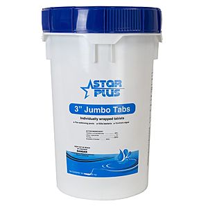 EBay 2 x Wrapped Trichlor Jumbo 3 Inch Swimming Pool Cleaner Chlorine Tablets, 50 Pounds $147.18 after coupon no tax, free shipping