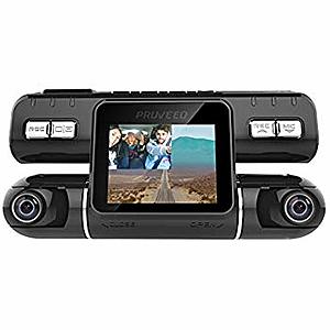 Pruveeo MX2 Dash Cam 720p Front and 480p Rear Dual Camera for Cars, Amazon, With promo code final price $25.