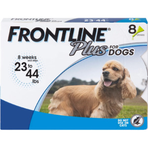Frontline Plus Flea and Tick Dog Treatment 23-44 lbs 8 count- $8.22