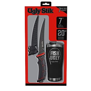 Ugly Stik Tools 7" Fishing Fillet Knife + 20-Oz Insulated Tumbler Gift Set $14.10