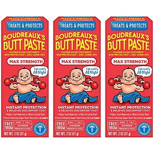 3-Pack 2-Oz Boudreaux's Butt Paste Diaper Rash Ointment (Maximum Strength) $8.98 ($3 each) + Free Shipping w/ Prime or on $25+