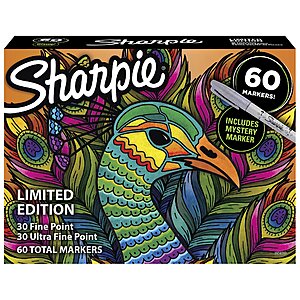 60-Count Sharpie Permanent Markers Limited Edition Set (various colors) $23 & More + Free Shipping w/ Walmart+ or on $35+