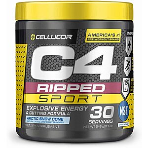 8.7-Oz Cellucor C4 Ripped Sport Pre Workout Powder (Arctic Snow Cone) 2 for $32.06 ($16.03 each) w/ S&S + Free shipping