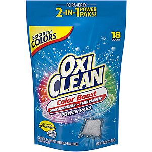 18-Count OxiClean Color Boost Color Brightener plus Stain Remover Power Paks $5.60 & More w/ S&S