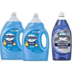 2-Pack 56-Oz Dawn Dish Soap Ultra Dishwashing Liquid Refill (Original) + 32.7-Oz Dawn Platinum Dishwashing Liquid Dish Soap Refill $16.59 w/S&S + Free Shipping w/ Prime or on $25+