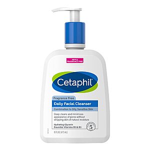 16-Oz Cetaphil Daily Facial Cleanser (Combination to Oily, Sensitive Skin) $8.98 w/ S&S + Free S&H w/ Prime or $25+