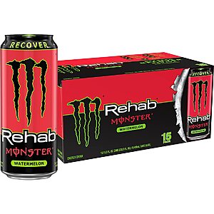 15-Pack 15.5-Ounce Monster Rehab Energy Drinks (Various Flavors) $17.87 w/ S&S + Free Shipping w/ Prime or on $35+