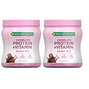 1-Lb Nature's Bounty Complete Protein & Vitamin Shake Mix (Decadent Chocolate) 2 for $19.89 ($9.95 each) w/ S&S + Free Shipping