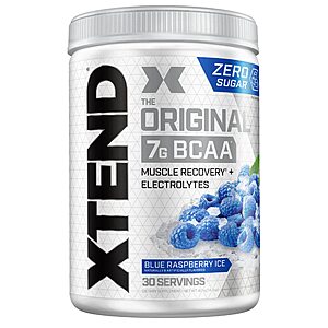 14.3-Oz XTEND Original BCAA Post Workout Muscle Recovery Powder (Blue Raspberry Ice, 30 servings) $13.05 w/ S&S + Free Shipping w/ Prime or on $35+