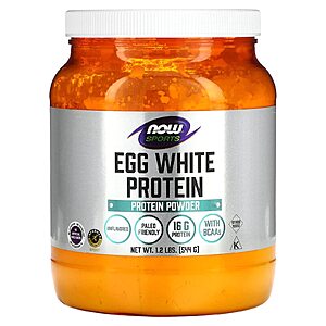 1.2-Lb NOW Sports Nutrition Egg White Protein Powder (Unflavored) $11.07 + Free Shipping w/ Prime or on $35+