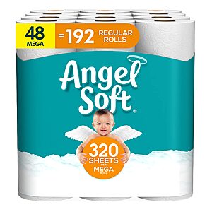 48-Count Angel Soft 2-Ply Mega Rolls Toilet Paper $33 + $7 Amazon Credit + Free Shipping w/ Prime or on $35+