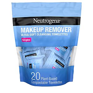 20-Count Neutrogena Makeup Remover Facial Cleansing Towelette Singles 2 for $9.92 ($4.96 each) + Free Shipping w/ Prime or on $35+