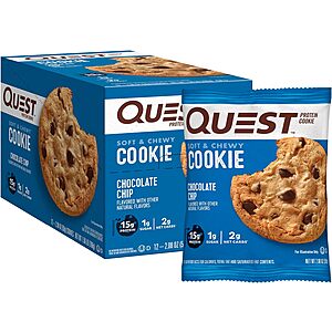 12-Count 2.08-Oz Quest Nutrition Protein Cookies (Peanut Butter or Chocolate Chip) from $15.19 w/ S&S + Free Shipping w/ Prime or on $35+