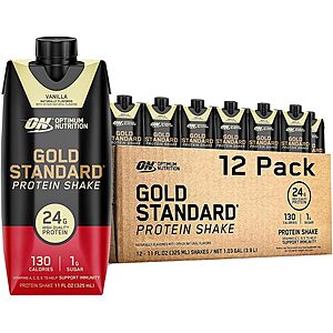 Select Accounts: 12-Ct 11-Oz Optimum Nutrition Gold Standard Protein Shake (Vanilla) $15.70 w/ Subscribe & Save