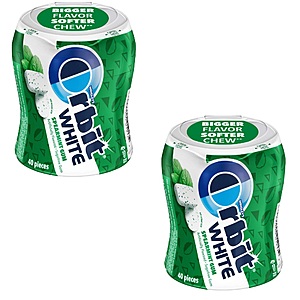 40-Count Orbit White Sugarfree Gum (Spearmint) 2 for $4.95 + Free Store Pickup ($10 Min.)