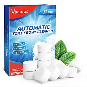 12-Count Vacplus Toilet Bowl Cleaner Tablets w/ Bleach $4 w/ Subscribe & Save