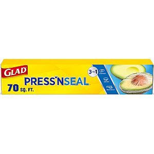70 Sq. Ft. Glad Press'n Seal Plastic Food Wrap $2.77 w/ S&S + Free Shipping w/ Prime or on $35+