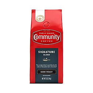 12-Oz Community Coffee Premium Ground Coffee (Signature Blend, Dark Roast) $4.54 w/ S&S + Free Shipping w/ Prime or on orders $35+