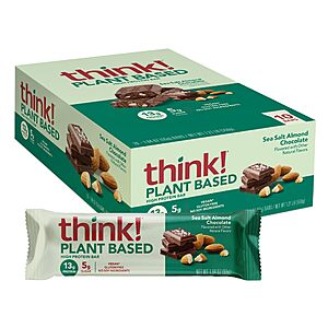 10-Count think! Vegan/Plant Based Protein Bars (Sea Salt Almond Chocolate) $10.22 w/ S&S + Free Shipping w/ Prime or on $35+
