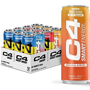 12-Pack 12-Oz C4 Smart Energy Drinks (Brain & Body Variety Pack) $12.92 w/ S&S & more+ Free Shipping w/ Prime or on $35+
