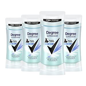 4-Pack 2.6-Oz Degree Women Dry Protection Antiperspirant (Pure Clean) $8.08 w/ S&S + Free Shipping w/ Prime or on $35+