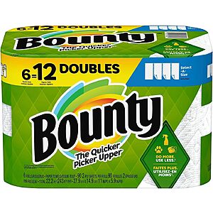 6-Count Bounty Select-A-Size Paper Towels $8.99 + Free Store Pickup on $10+ @ Walgreens