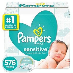 Pampers Sensitive 9x Baby Wipes - 576 Count $12.86 with S&S and $1 Coupon