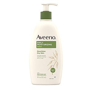Aveeno Daily Moisturizing Body Lotion with Soothing Oat and Rich Emollients to Nourish Dry Skin, Gentle &Fragrance-Free Lotion 18 fl. oz $5.97