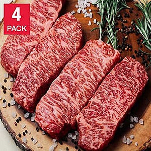 Costco Members: 4-Ct 12oz. Japanese Wagyu Center Cut A5 Grade NY Strip Steaks $370 + Free Shipping