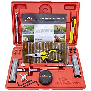 Boulder Tools Heavy Duty 56 Piece Tire Repair Kit $20.09 + Free Shipping w/ Prime or on $35+