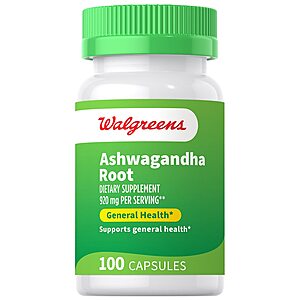 Walgreens Ashwagandha Root Capsules 200 for $5.97
