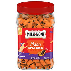 Milk-Bone MaroSnacks Dog Snacks, Halloween Dog Treats, 25 oz. Canister $1.74 + FS w/ W+