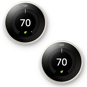 2-Pack Google Nest 3rd Gen. Learning Thermostat (White) $309 & More + SD Cashback + Free S&H