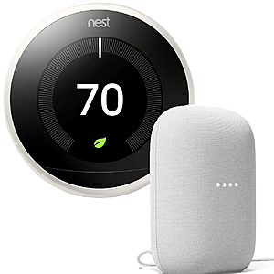 Google Nest 3rd Gen Thermostat Bundles: w/ Nest Audio $239, w/ Nest Hello Video Doorbell $289, or w/ 3-Pack Google Wi-Fi AC1200 Routers $289 (less w/ SD Cashback) + Free S/H