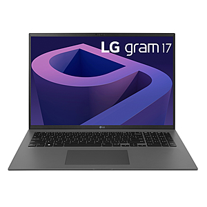 17" LG GRAM 17Z90Q Laptop: i5-1240P, 16GB RAM, 512GB SSD, 17" 2560x1600 $999 + free s/h