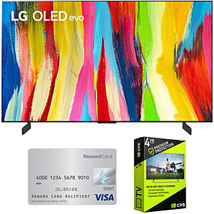 LG  C2 OLED TV's w/ 4-yr Accidental Warranty: 42" + $50 Visa GC $897, 48" + $100 Visa GC $1047, 55" + $125 Visa GC $1297 + free s/h