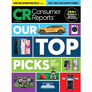 Magazines: Consumer Reports $16/yr, The Economist (Digital) $58/yr, Forbes $4.90/yr + Free Shipping