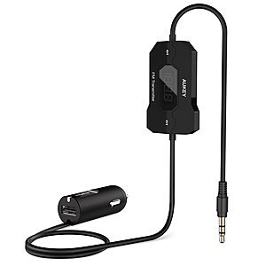 Aukey FM Transmitter Car Kit w/ Auto-Scan & USB Charge Port  $9.90