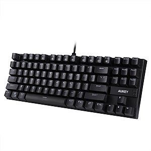 Aukey KM-G9 87-Key Mechanical Keyboard w/ Blue Switches  $20 & More