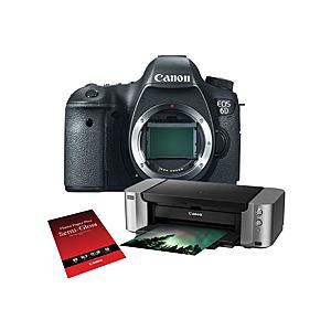 Canon 6D DSLR Camera Body + Pro-100 Printer + Tascam DR0-05, Tascam + DR-10SG Audio Recorder + Shotgun Microphone $999 after $350 rebate + free s/h