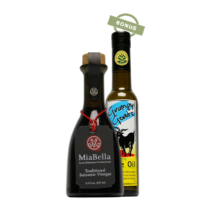MiaBella DOP Balsamic Vinegar (aged) +  Grumpy Goats Organic Extra Virgin Olive Oil $30 + free s/h