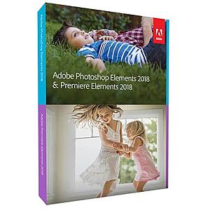 Adobe Photoshop Elements & Premiere Elements 2018 $80 + free s/h