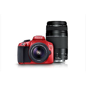 (refurb - red) Canon T6 DSLR Camera + 18-55mm & 75-300mm Lenses $280 + free s/h