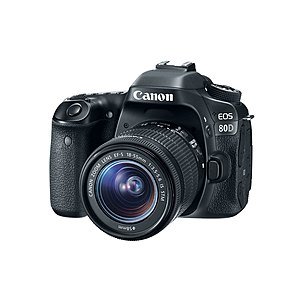 (refurb) Canon 80D DSLR Camera + EF-S 18-55mm Lens $699 + free s/h