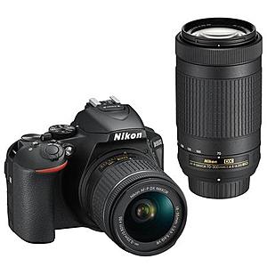 (refurb) Nikon D5600 DSLR Camera w/ AF-P 18-55mm + AF-P DX 70-300mm Lens $580 + free s/h