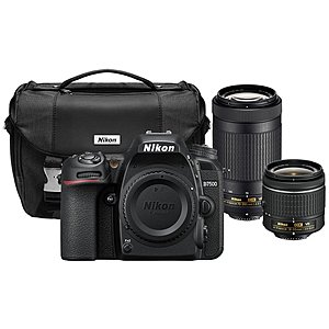 Nikon D7500 4K DSLR Camera w/ 18-55mm & 70-300mm VR Lenses + Case (Factory Refurb) $899 + free s/h