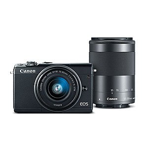 Canon M100 Camera w/ EF-M 15-45mm & EF-M 55-200mm Lenses & More $500 + free s/h